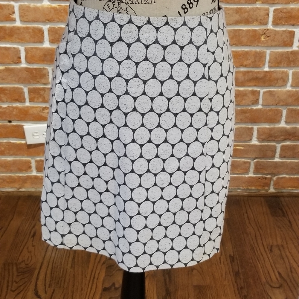 J. Crew size 12 silver polka dot skirt